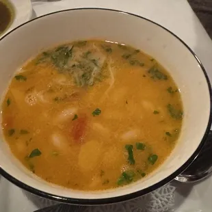 Pasta Fagioli - excellent soup and the hottest, temperate wise we have ever had! It must have been boiling in the back!