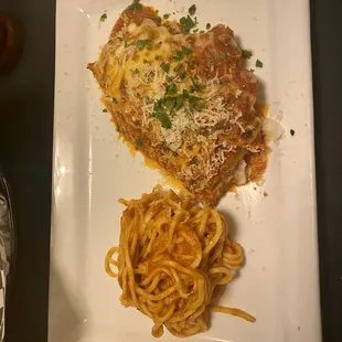 Half order of Chicken Parmigiana Dinner
