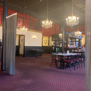 Nice restaurant but table spacing minimized for safety.