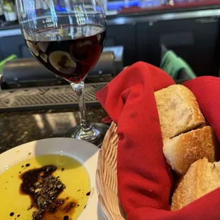 Complimentary bread oil &amp; vinegar