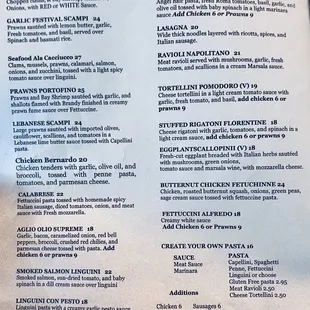 Menu- Pasta (2023 July)