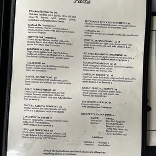 menu