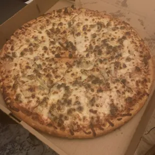 Pizza and Wings Special. Hamburger and Onion Large Pizza
