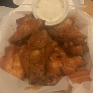 Pizza and Wings Special. 10 Buffalo Wings with an awesome Ranch