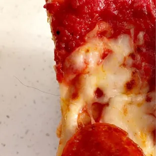 There was a hair on the pizza .