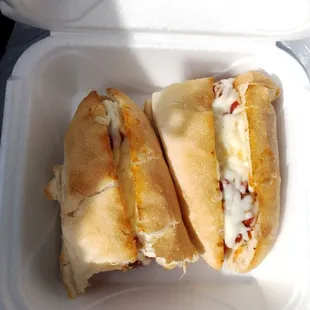 My meatball parmigiana sub! Yum!