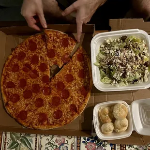 pizza and salad