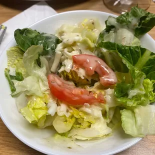 Dinner salad with house dressing