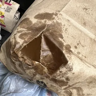 Grease tore the bag