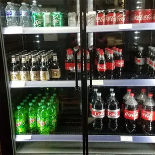 Well stocked drink station in the takeout area