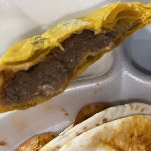 Beef patties pie filling. Nice spice to it but not too hot for me.