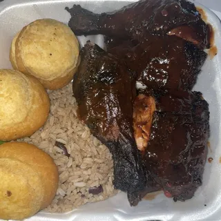 Jerk Chicken with Rice and Peas