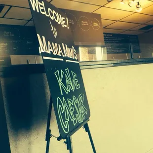 Just inside the door