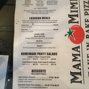menu