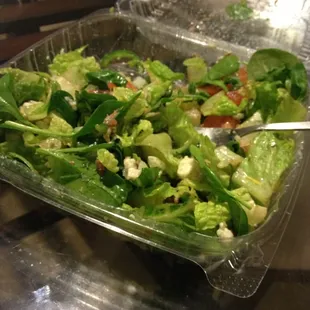 Family sized salad; partially eaten :)