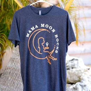 Our logo t-shirts and tanks are screen printed by Papa Moon Rocks on super soft tri-blend fabric!