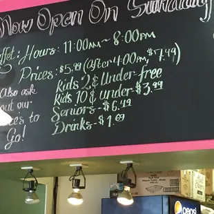 Menu board