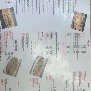 The menu