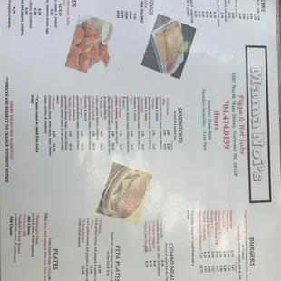 the menu