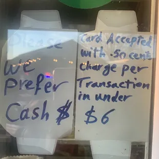 Cash is king, but also takes card