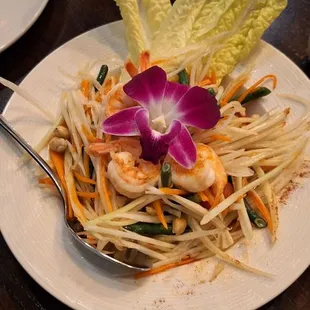 Papaya salad. Good. Shrimp was flavorful on its own.