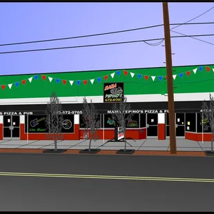 the front of the restaurant