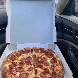 Pepperoni Pizza  It was so hot, it steamed up the windows.