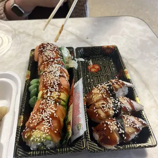 Dragon Roll and Eel Nigiri