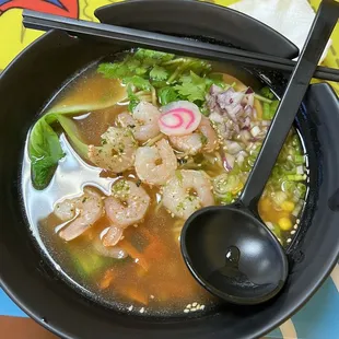 Shoyu ramen with Shrimp