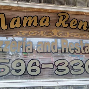 a sign in the window