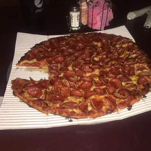 Mama Remir's in McArthur. --  lone the crispy, thin-crust pizza with spicy pepperoni.