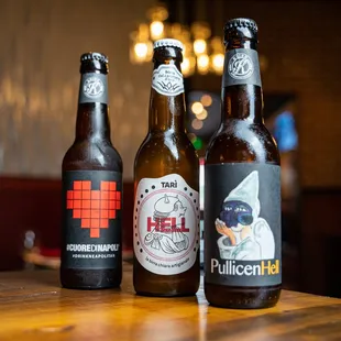 three bottles of beer