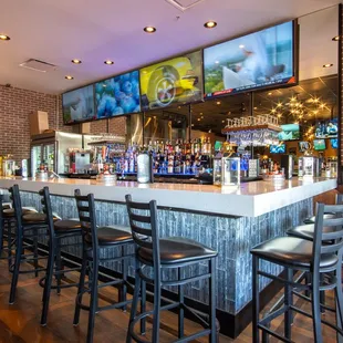 the bar and seating area