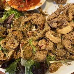 Over Fried Calamari and Spicy Cherry Peppers