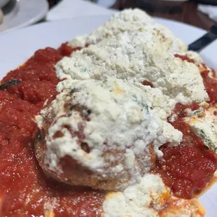 Ricotta topped Meatballs