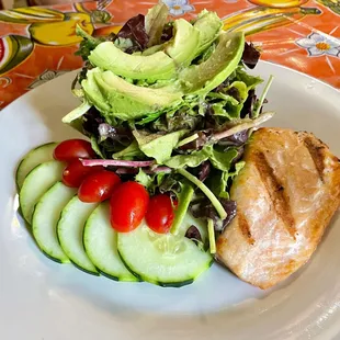 Warm Salmon Salad with Carrot Vinaigrette