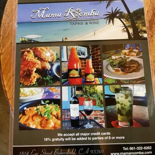 Front of Menu