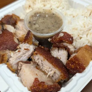 Lechon kawaii meal with garlic rice