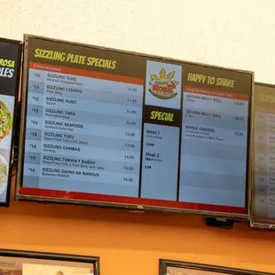 menu