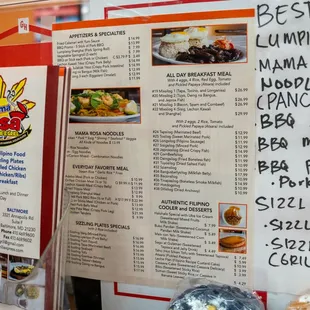 sushi and sashimi, menu