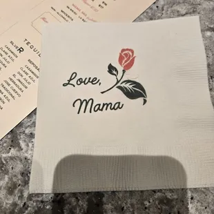 Napkins at the bar