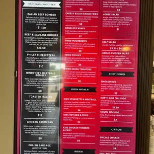 New menu as of June 2022