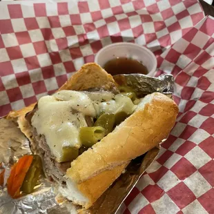 Italian Beef Bomber with au jus