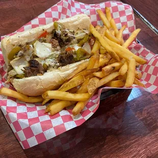 Philly and fries.