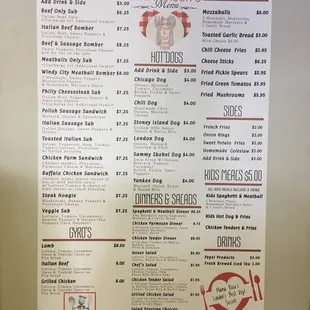 Updated Menu