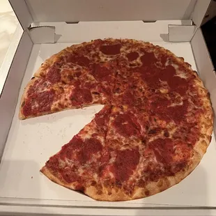 Plain cheese, we like light cheese with extra sauce.