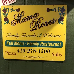 a sign for a restaurant