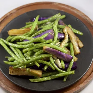 Fried Eggplant with Green Beans