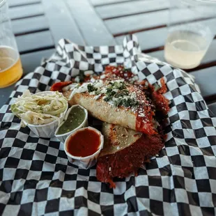 Queso Tacos - Carne Asada and Kalua Porka