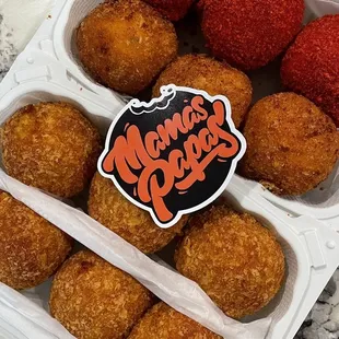 Balls! Papa rellenas, fried Mac &amp; cheese, truffle Mac &amp; cheese and Hot Cheetos Mac &amp; cheese balls